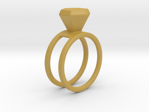 Diamond ring - Size 11 / 20.6 mm in Tan Fine Detail Plastic