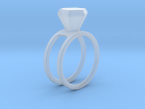 Diamond ring - Size 11 / 20.6 mm in Clear Ultra Fine Detail Plastic