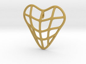 Heart cage pendant in Tan Fine Detail Plastic