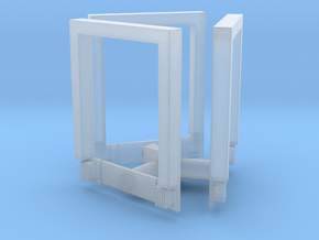 3pkg - 8x10 Roll Up Door; Open w/Leveler - Surface in Clear Ultra Fine Detail Plastic