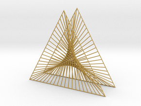 Shape Wired Parabolic Curve Art Triangle Base V1 in Tan Fine Detail Plastic