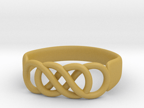 Double Infinity Ring 14.1 mm Size 3 in Tan Fine Detail Plastic