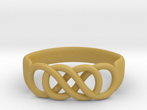 Double Infinity Ring 14.5mm Size3-0.5 in Tan Fine Detail Plastic