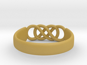 Double Infinity Ring 14.9mm Size4 in Tan Fine Detail Plastic