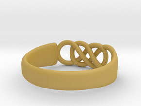 Double Infinity Ring 15.3mm Size4-0.5 in Tan Fine Detail Plastic