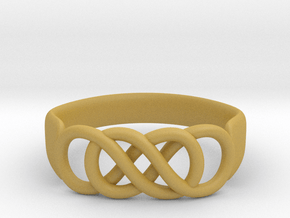 Double Infinity Ring 15.7 mm Size 5 in Tan Fine Detail Plastic