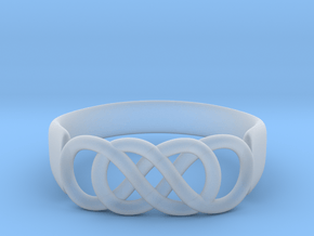 Double Infinity Ring 15.7 mm Size 5 in Clear Ultra Fine Detail Plastic