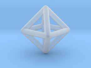 Minimal Octahedron Frame Pendant in Clear Ultra Fine Detail Plastic