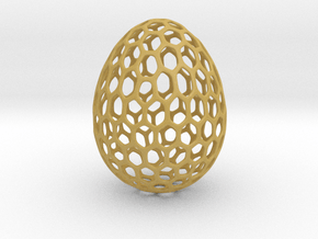 Honeycomb - Decorative Egg - 2.3 inch in Tan Fine Detail Plastic