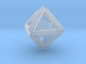 Octahedron Frame Pendant V2 Small in Clear Ultra Fine Detail Plastic