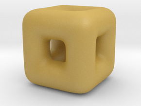 DRAW geo - cube in Tan Fine Detail Plastic