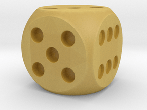 D6 Balanced Dice in Tan Fine Detail Plastic