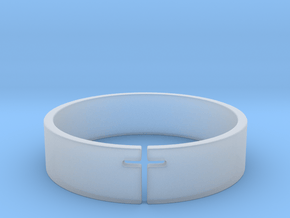 Cross Ring Size 10 in Clear Ultra Fine Detail Plastic