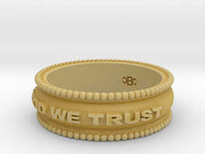 size 7 In God We Trust band in Tan Fine Detail Plastic