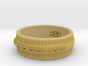 size 7 1/2 Make America Great Again Ring in Tan Fine Detail Plastic