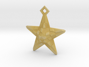 Stylised Sea Star Pendant in Tan Fine Detail Plastic