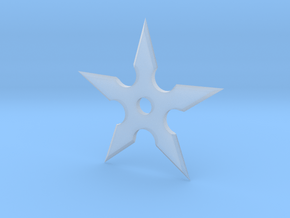 Shuriken 5 Point Throwing Star in Clear Ultra Fine Detail Plastic