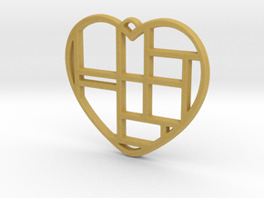 Mondrian Heart in Tan Fine Detail Plastic