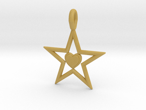 Pendant Of Star in Tan Fine Detail Plastic