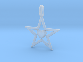 Pendant Of Star in Clear Ultra Fine Detail Plastic