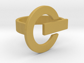 Power Button Ring - 20 mm in Tan Fine Detail Plastic