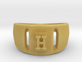 H Ring in Tan Fine Detail Plastic