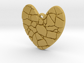 Broken heart pendant in Tan Fine Detail Plastic