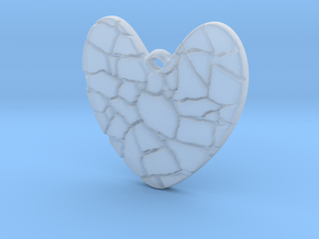 Broken heart pendant in Clear Ultra Fine Detail Plastic