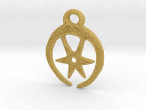 Roman Moon & Star Pendant (precious metal version) in Tan Fine Detail Plastic
