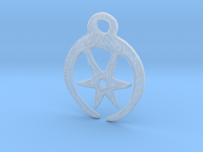 Roman Moon & Star Pendant (precious metal version) in Clear Ultra Fine Detail Plastic