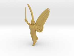 32mm Angel with sword in Tan Fine Detail Plastic