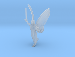 32mm Angel with sword in Clear Ultra Fine Detail Plastic