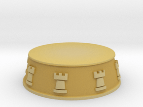 Chess Rook Base - 1 inch in Tan Fine Detail Plastic