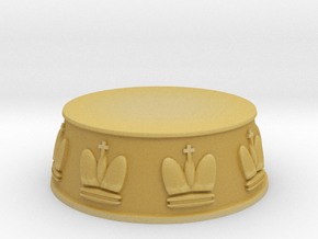 Chess King Base - 1 inch in Tan Fine Detail Plastic