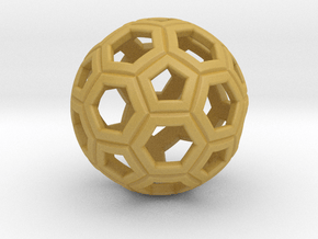 Soccer Ball 1 Inch in Tan Fine Detail Plastic