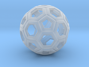 Soccer Ball 1 Inch in Clear Ultra Fine Detail Plastic