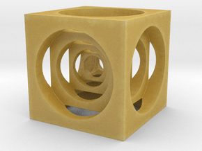 AWESOME CUBE in Tan Fine Detail Plastic
