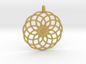 14 Ring Pendant - Flower of Life in Tan Fine Detail Plastic