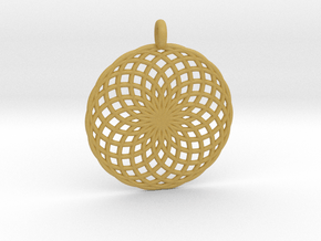 18 Ring Pendant - Flower of Life in Tan Fine Detail Plastic