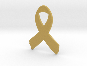 Awareness Ribbon Keychain in Tan Fine Detail Plastic