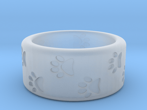 Cat Pawprints Ring in Clear Ultra Fine Detail Plastic
