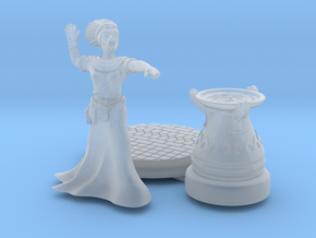 28mm Cleopatra Zombie Witch with base and Cauldron in Clear Ultra Fine Detail Plastic