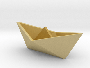 Classic Origami Boat in Tan Fine Detail Plastic