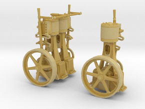 HO - S Two Vertical Steam Engines in Tan Fine Detail Plastic