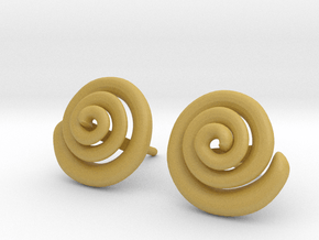 Spiral Earrings  in Tan Fine Detail Plastic