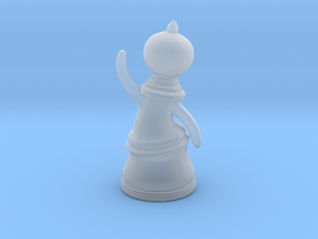 Waving Pawn in Clear Ultra Fine Detail Plastic