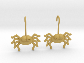 Cute Spider Earrings in Tan Fine Detail Plastic