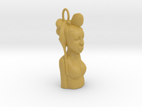 African Bust Pendant in Tan Fine Detail Plastic