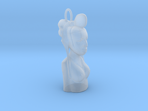 African Bust Pendant in Clear Ultra Fine Detail Plastic