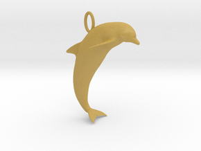 Dolphin Pendant in Tan Fine Detail Plastic